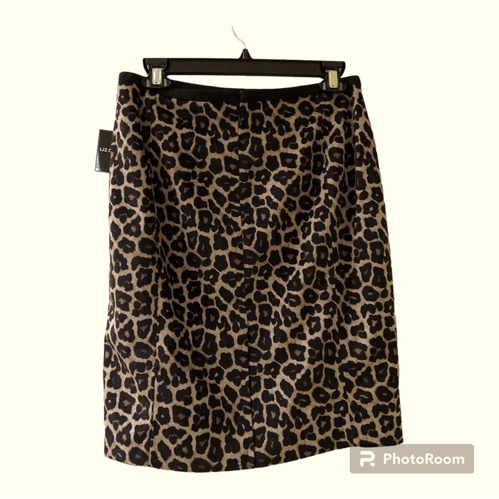 NWT Liz Claiborne animal print knee length lined skirt 8P